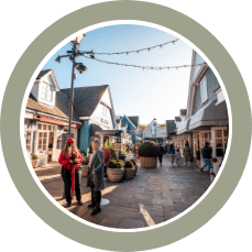 view of the high street in Bicester shopping village