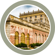 closeup of the exterior of Cliveden house showcasing the detailed architecture